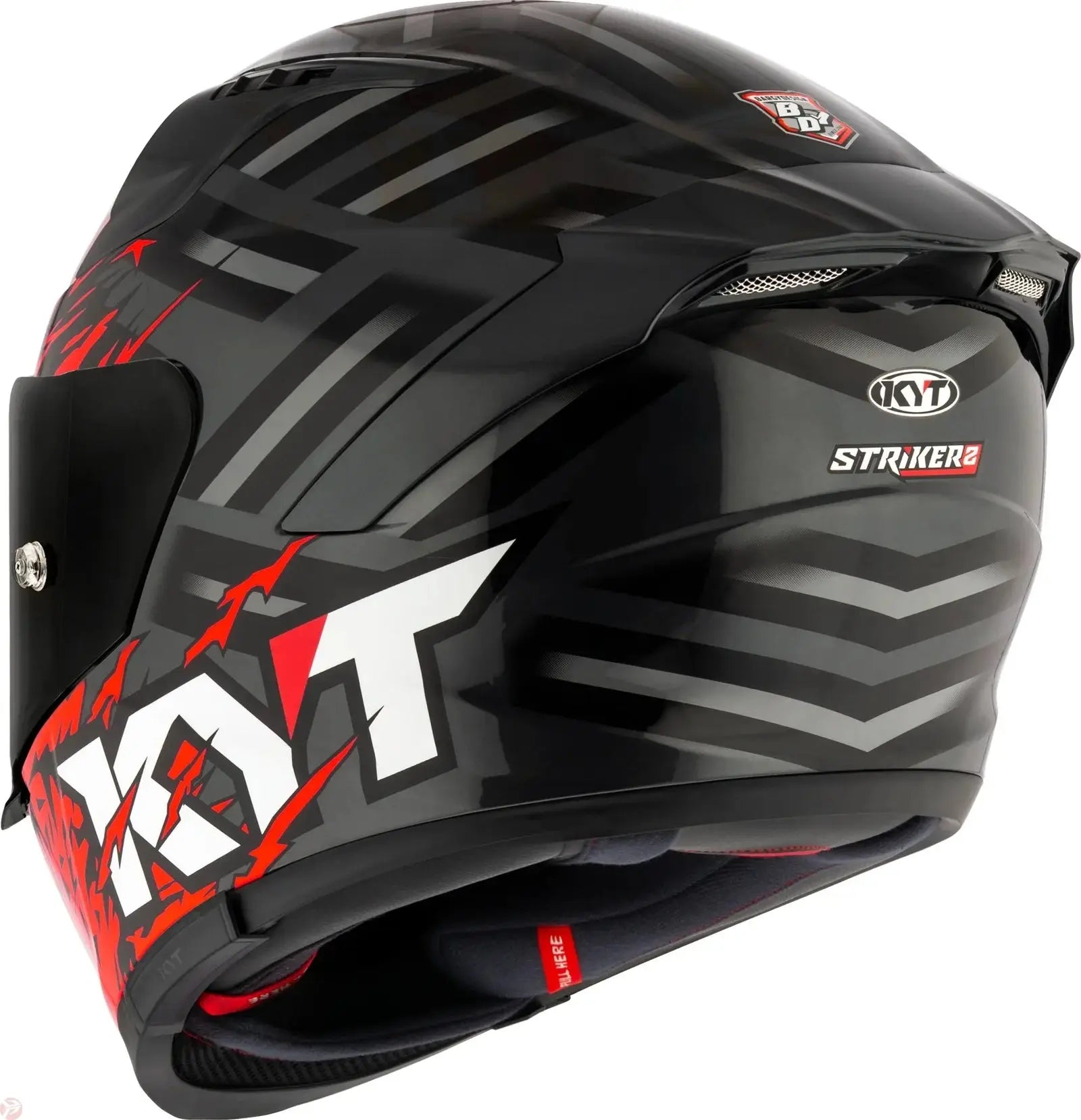 KYT STRIKER SV FLAMING ANTH/RED HELMET 
