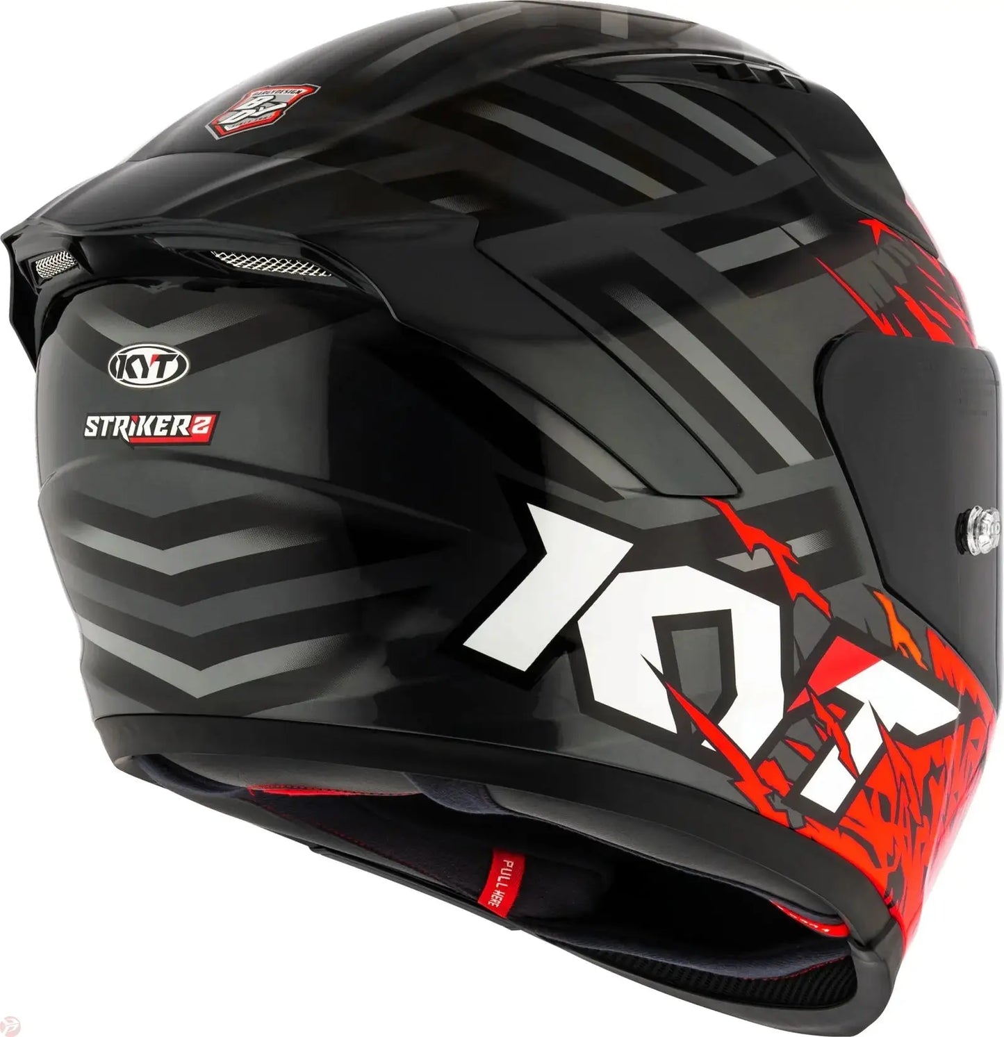 KYT STRIKER SV FLAMING ANTH/RED HELMET 