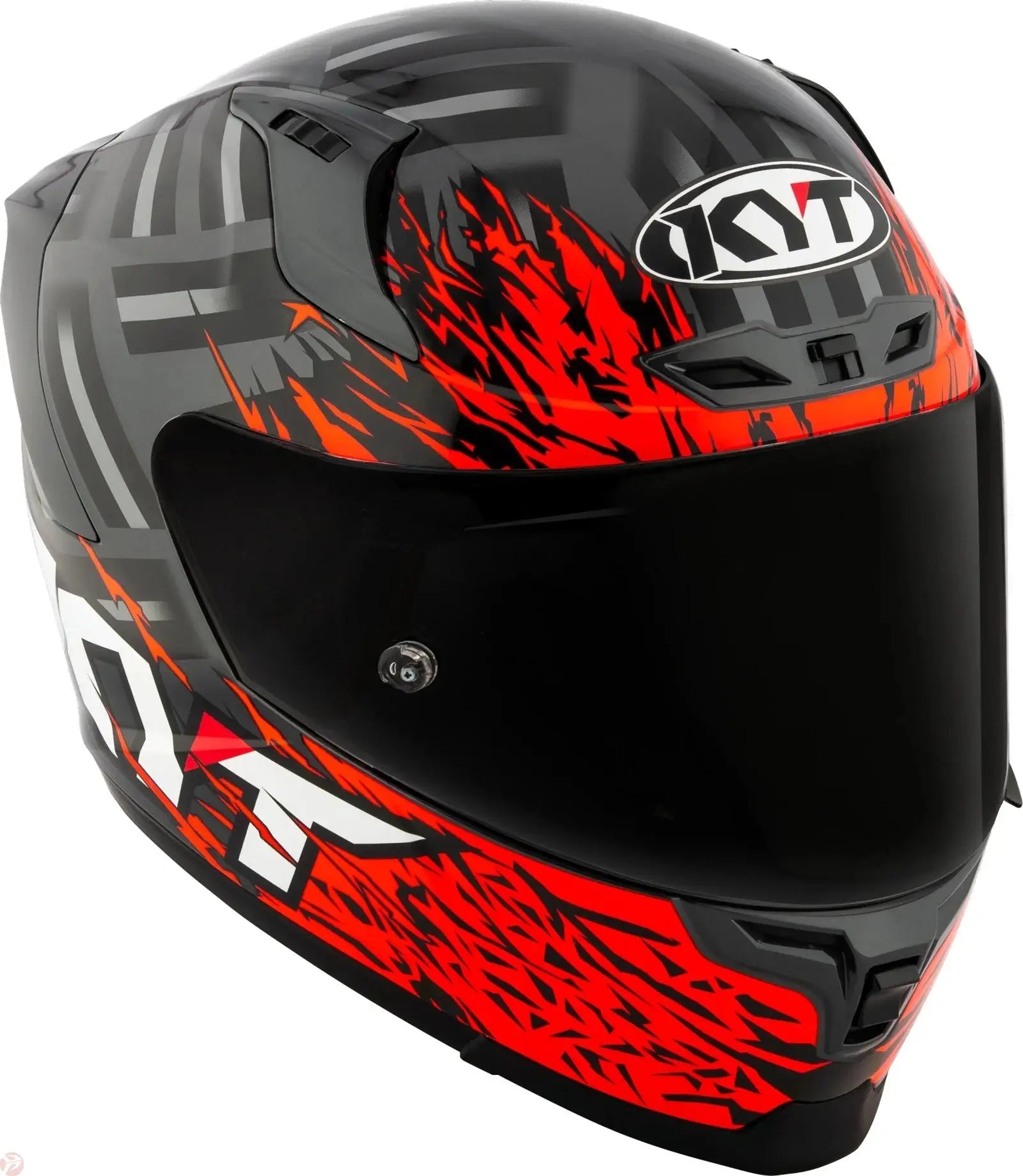 KYT STRIKER SV FLAMING ANTH/RED HELMET 
