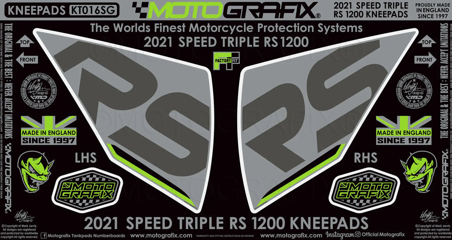 Motografix Tank / Knee Section Paint Protector For Triumph Speed Triple 1200 RS (2021-22) 