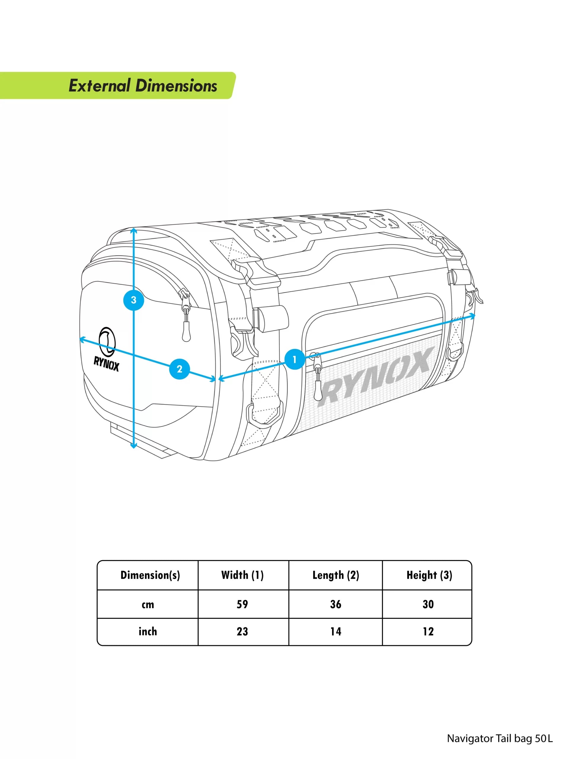 Rynox Navigator Tail Bag 50L Rynox