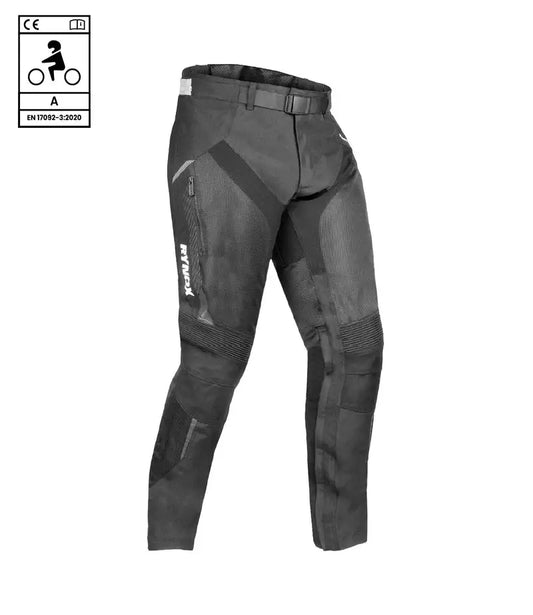 RYNOX TORNADO PRO PANTS - CE CERTIFIED CLASS A- BLACK 
