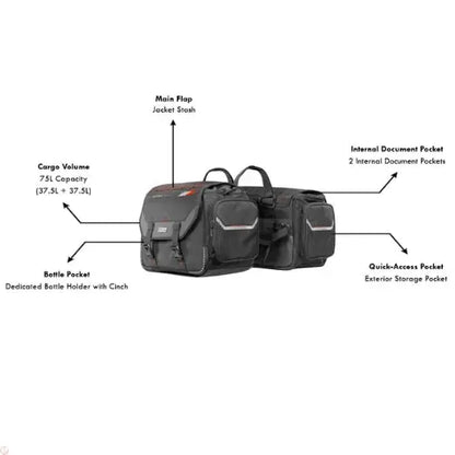 Rynox  Waterproof Optimus Saddlebags 75L 