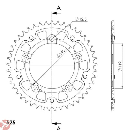 SUPERSPROX STEALTH REAR SPROCKET RST-1790:44-BLK 