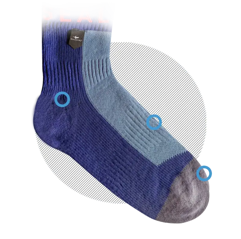 Sealskinz Scoulton Waterproof Warm Weather Mid Lenght with Hydrostop Socks 