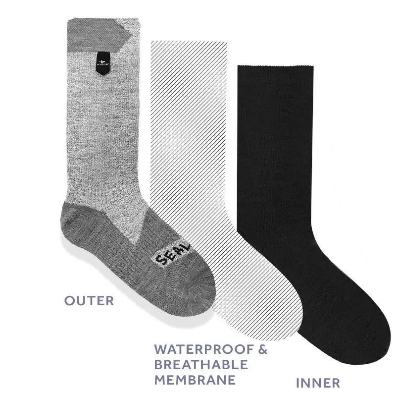 Sealskinz Scoulton Waterproof Warm Weather Mid Lenght with Hydrostop Socks 