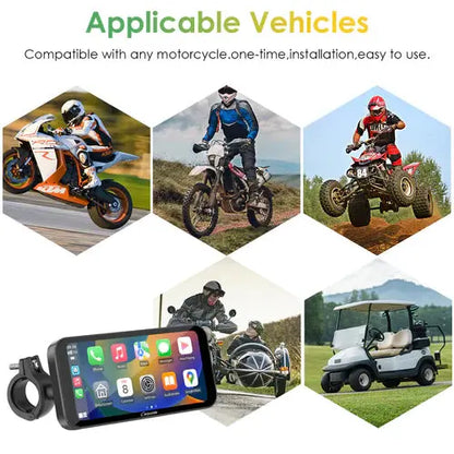 Carpuride W603 Wireless Portable Motorcycle Stereo with HD 1080P Dual Cameras Carpuride