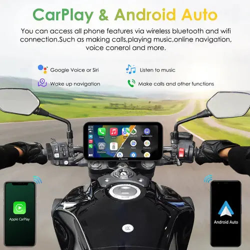 Carpuride W603 Wireless Portable Motorcycle Stereo with HD 1080P Dual Cameras Carpuride