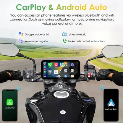 Carpuride W603 Wireless Portable Motorcycle Stereo with HD 1080P Dual Cameras Carpuride