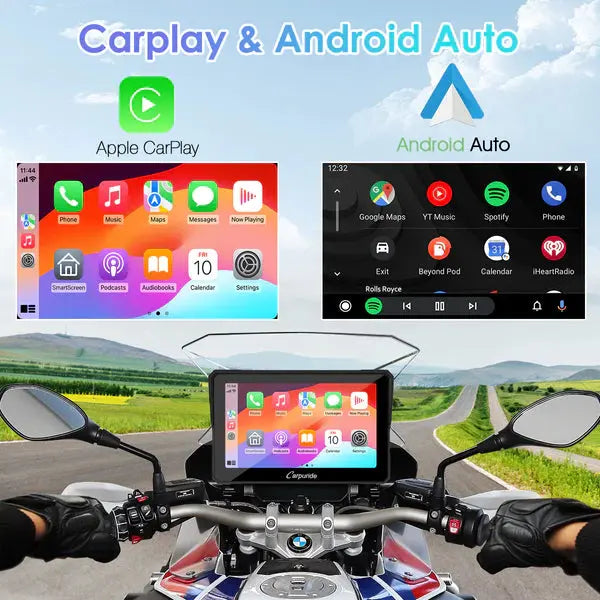 Carpuride W702B Wireless Portable Motorcycle Stereo with BMW Motorcycles Bracket Carpuride