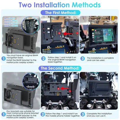 Carpuride W702B Wireless Portable Motorcycle Stereo with BMW Motorcycles Bracket Carpuride