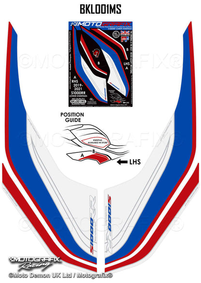 MotoGrafix Lower Knee Section Gel Paint Protector For BMW S1000RR (2019-22) Motografix