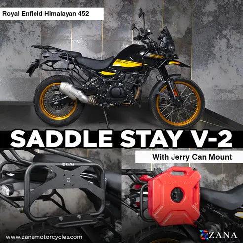 Zana Saddle Stay for Himalayan 450 with Jerry Can Mount V2 (Mild Steel) zana
