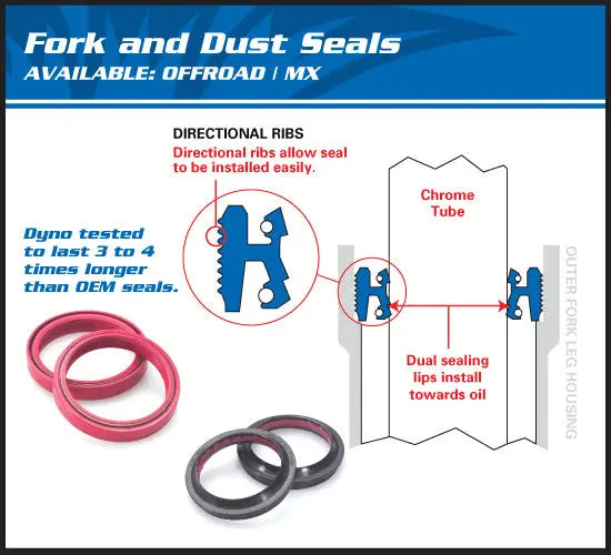 All Ball Racing Fork Oil Seal Pair (55-129) 