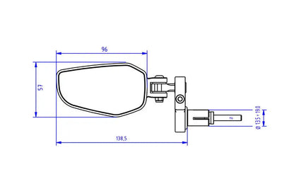 CNC Racing Bar End EVO Mirror 