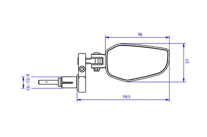 CNC Racing Bar End EVO Mirror 