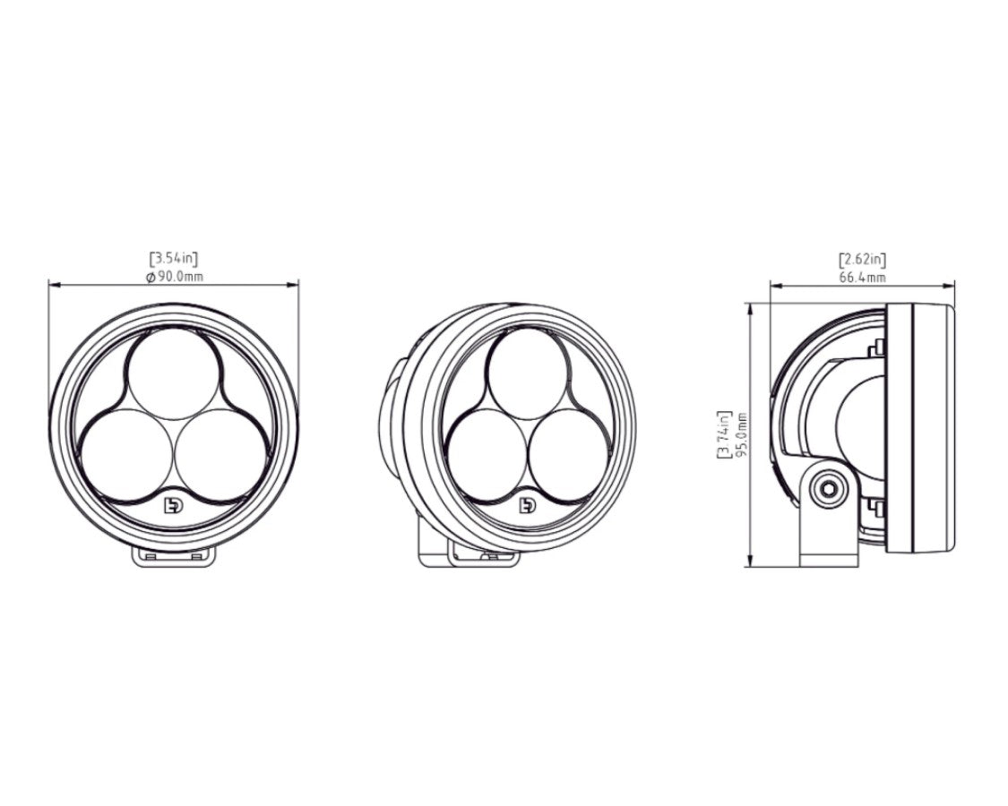DENALI D3 Auxiliary LED Lights – Driving (Spot) (Lights Only) (Pair) Denali