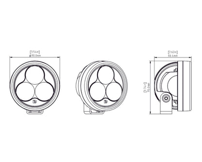 DENALI D3 Auxiliary LED Lights – Driving (Spot) (Lights Only) (Pair) Denali