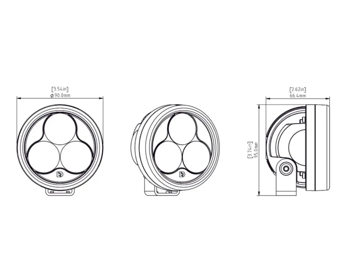 DENALI D3 Auxiliary LED Lights – Driving (Spot) (Lights Only) (Pair) 