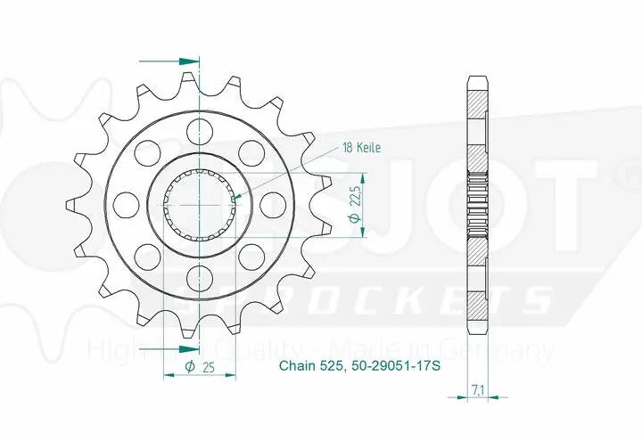 Esjot Sprocket Rear For Triumph T120 (2016-) 
