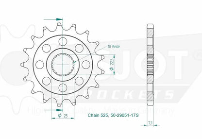 Esjot Sprocket Rear For Triumph T120 (2016-) 