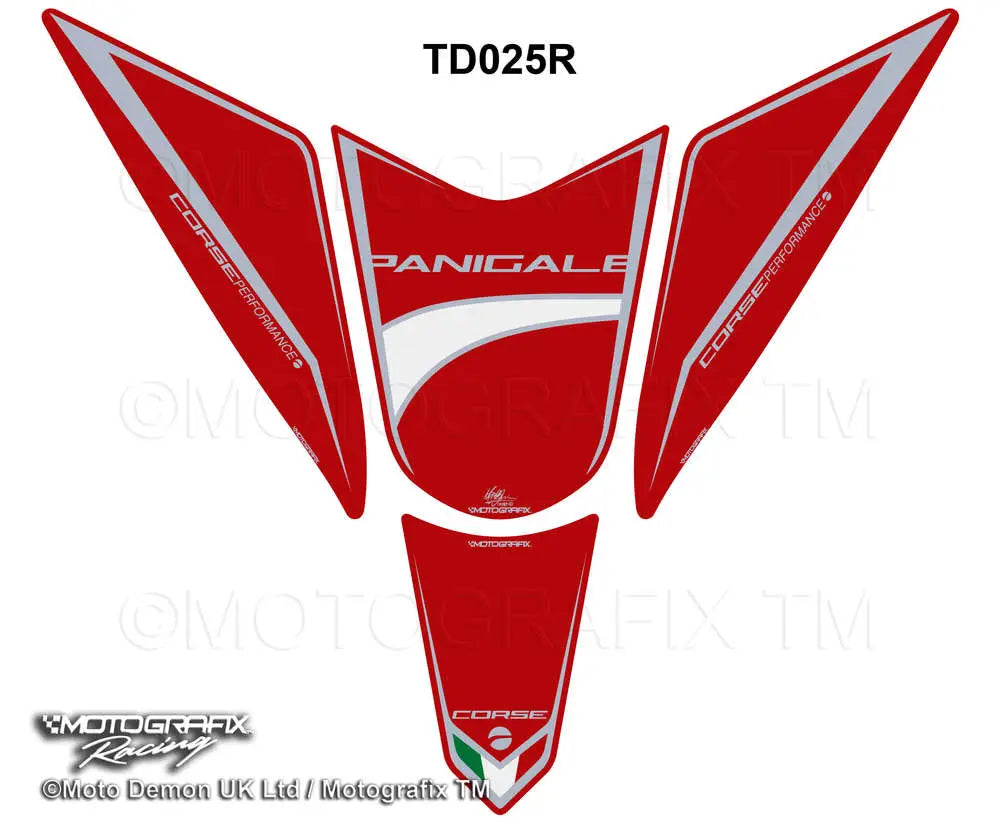 Motografix 3D Gel Tank Pad Protector For Ducati Panigale 1299 & 959 (2015-19)(Red) 