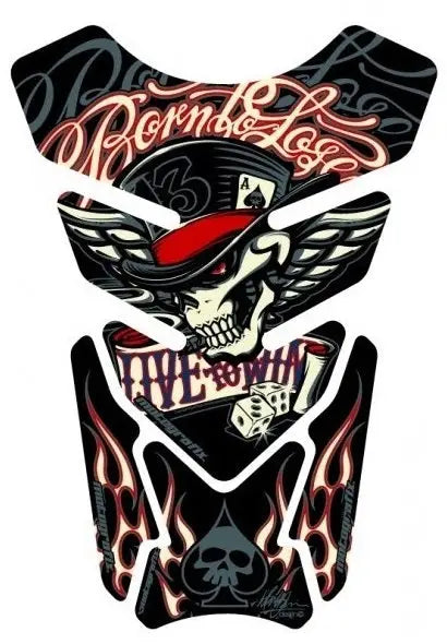 Motografix Born To Lose, Live To Win Skull 3D Gel Tank Pad Protector 