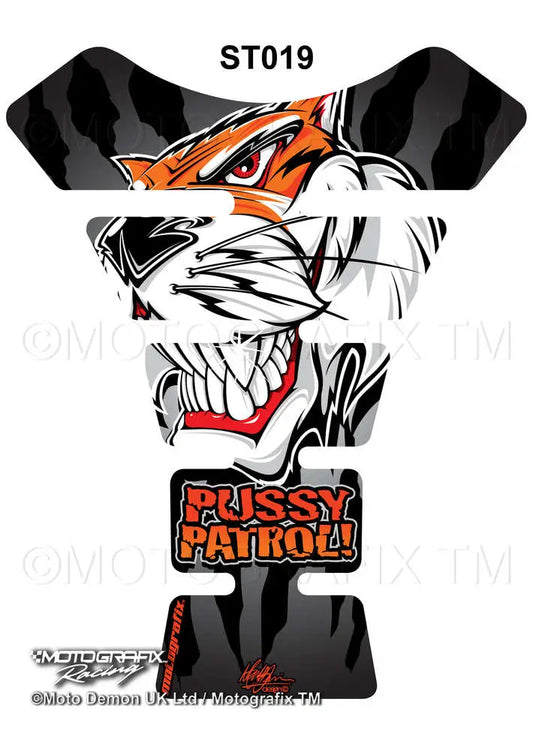 Motografix Pussy Patrol Universal Street Style 3D Gel Tank Pad Protector 