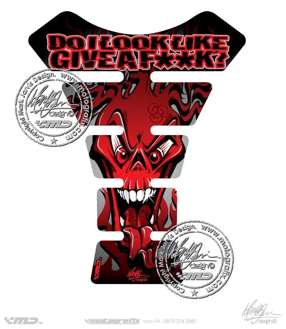 Motografix Red Roaring Beast 3D Gel Tank Pad Protector (Black/Red) 