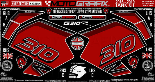 Motografix Tank / Knee Section Paint Protector For BMW G310R (2016-19) 