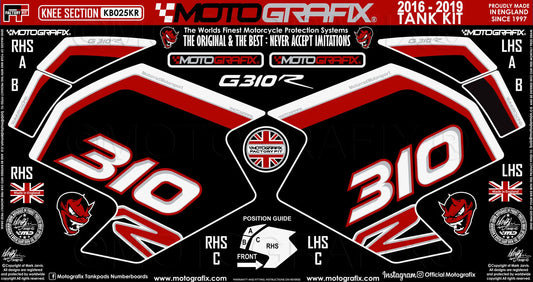 Motografix Tank / Knee Section Paint Protector For BMW G310R (2016-19) 