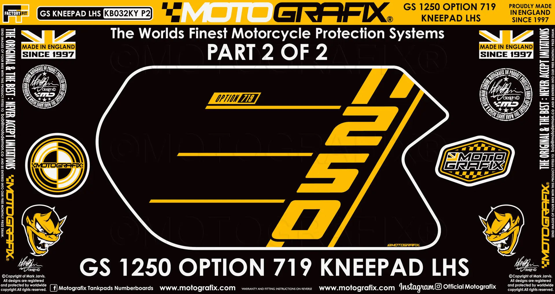 Motografix Tank/Knee Section Paint Protector For BMW R1250GS Adventure (2021) 