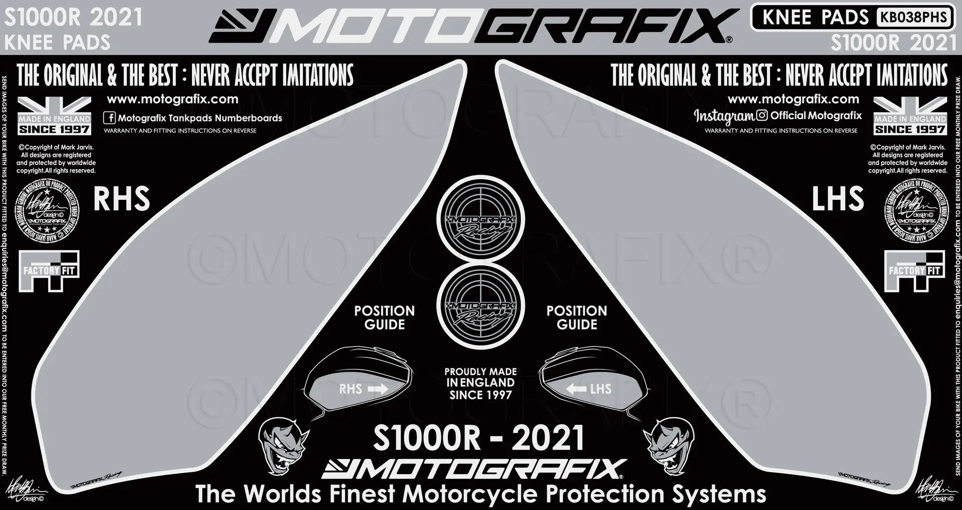 Motografix Tank / Knee Section Paint Protector For BMW S1000R Sport (2021+) 
