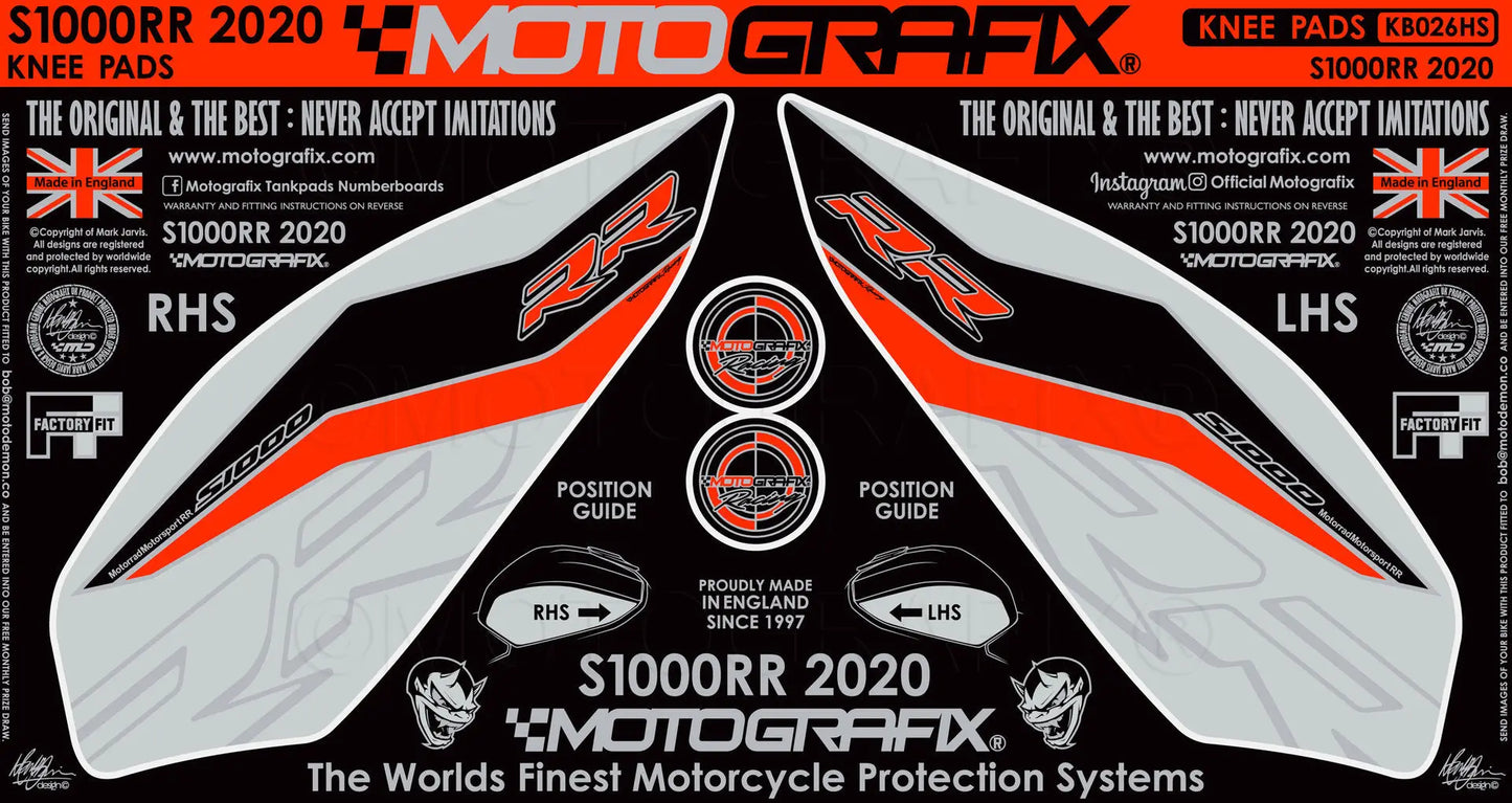Motografix Tank / Knee Section Paint Protector For BMW S1000RR (2020-21) 