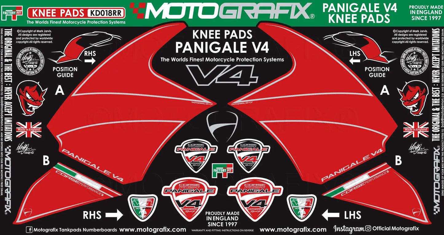 Motografix Tank / Knee Section Paint Protector For Ducati Panigale V4 / S 1100 (2018-19) 