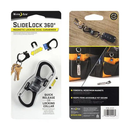 Nite Ize  SlideLock 360° Magnetic Locking Dual Carabiner 
