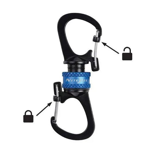 Nite Ize  SlideLock 360° Magnetic Locking Dual Carabiner 