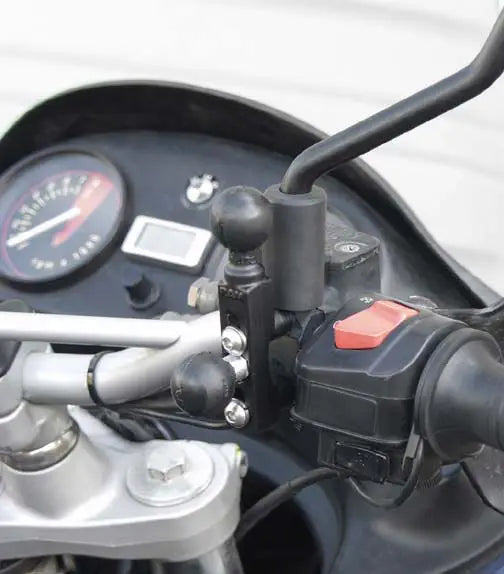 RAM Motorcycle Brake/Clutch Reservoir & Handlebar Double Ball Base 
