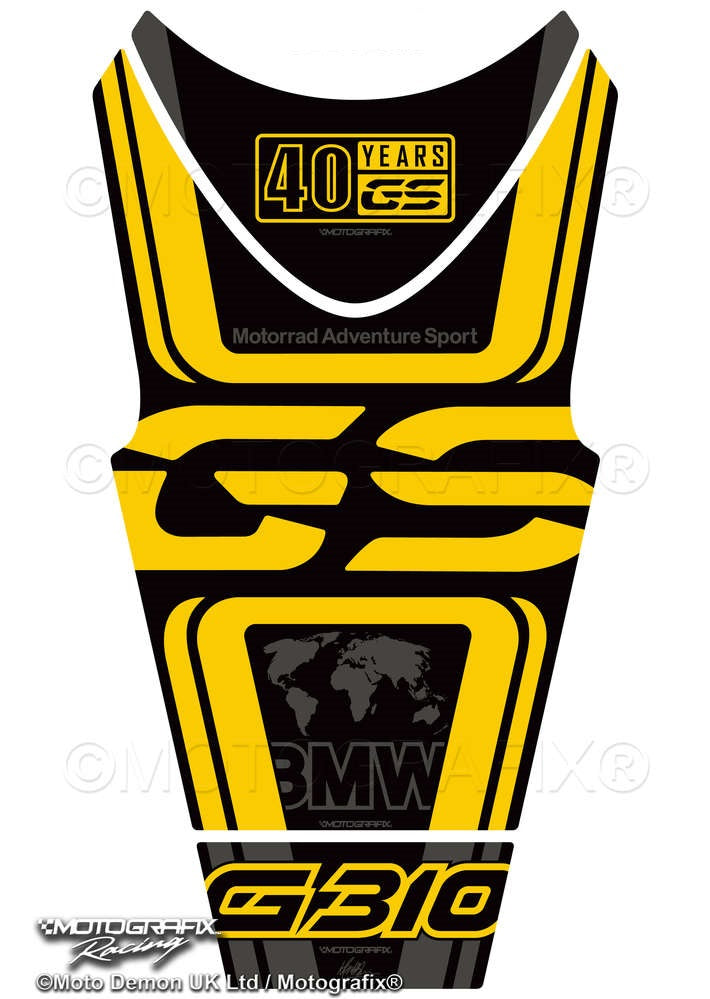 Motografix 3D Gel Tank Pad Protector For BMW G310GS (2021) (40 Years) Motografix
