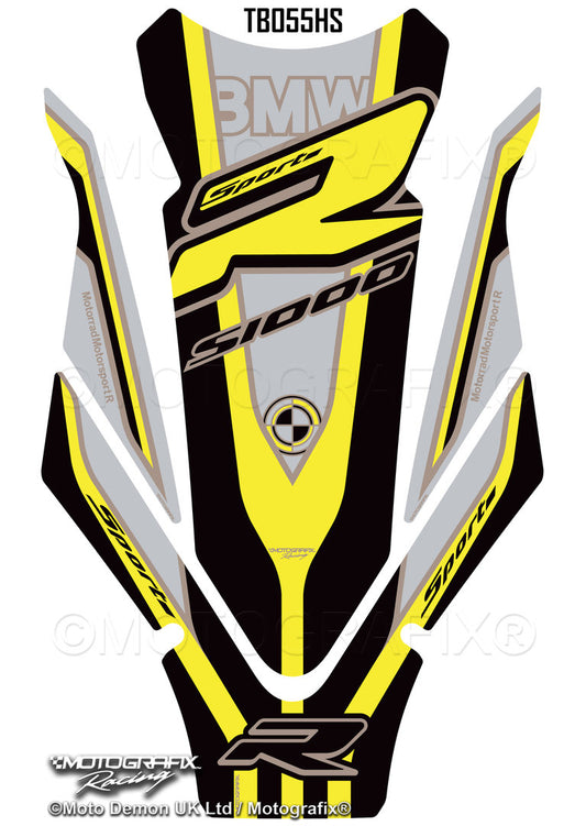 Motografix 3D Gel Tank Pad Protector For BMW S1000R (2021+) (Hockenheim Silver) Motografix