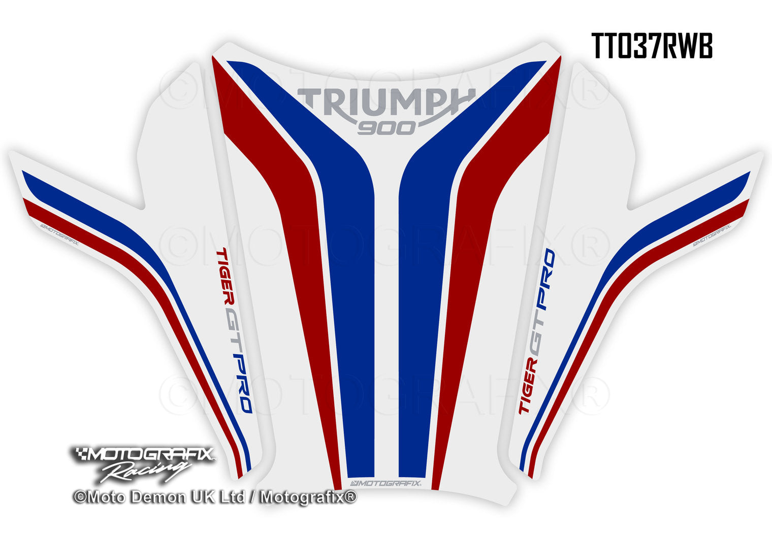 Motografix 3D Gel Tank Pad Protector For Triumph Tiger 900 GT Pro (2020-21) Motografix